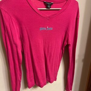 Vintage Guess juniors small/medium Pink Long Sleeve Top
